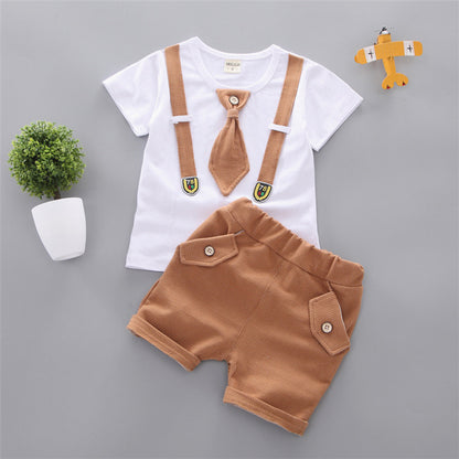 Neck Tie Shorts Set