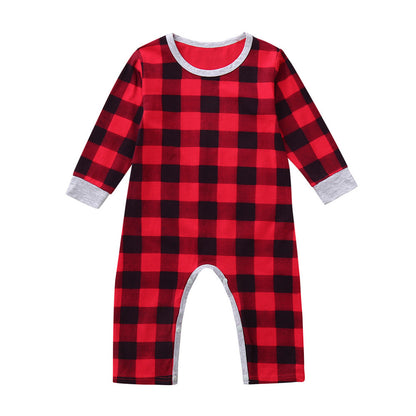 Infant Baby Boys Girls Christmas Santa XMAS Letter Plaid Romper Jumpsuit Outfits baby clothes winter clothes