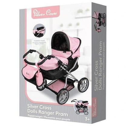 Silver Cross Dolls Ranger Pram Stroller Pushchair Buggy Girls Kids Fun Play Toy