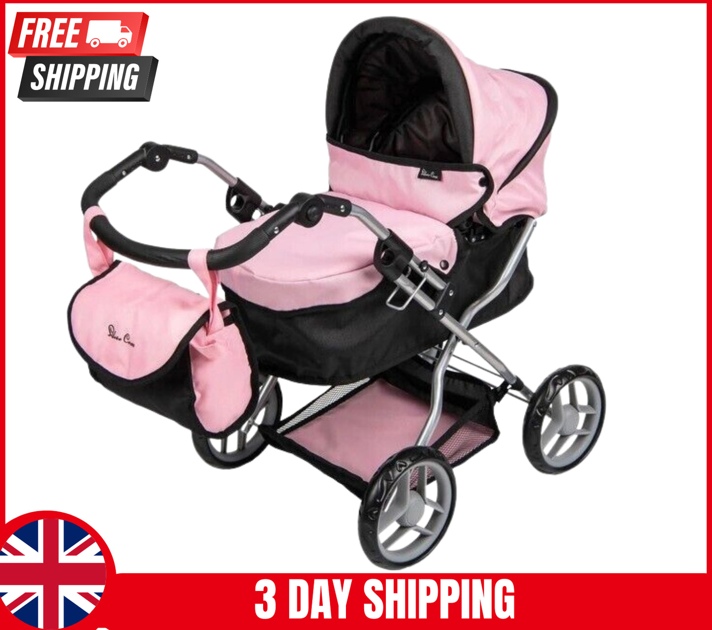 Silver Cross Dolls Ranger Pram Stroller Pushchair Buggy Girls Kids Fun Play Toy