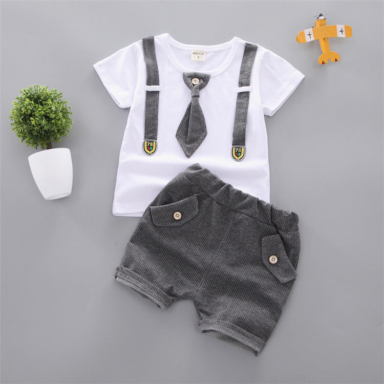 Neck Tie Shorts Set