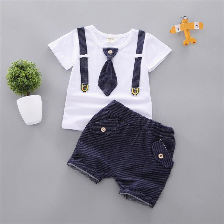 Neck Tie Shorts Set