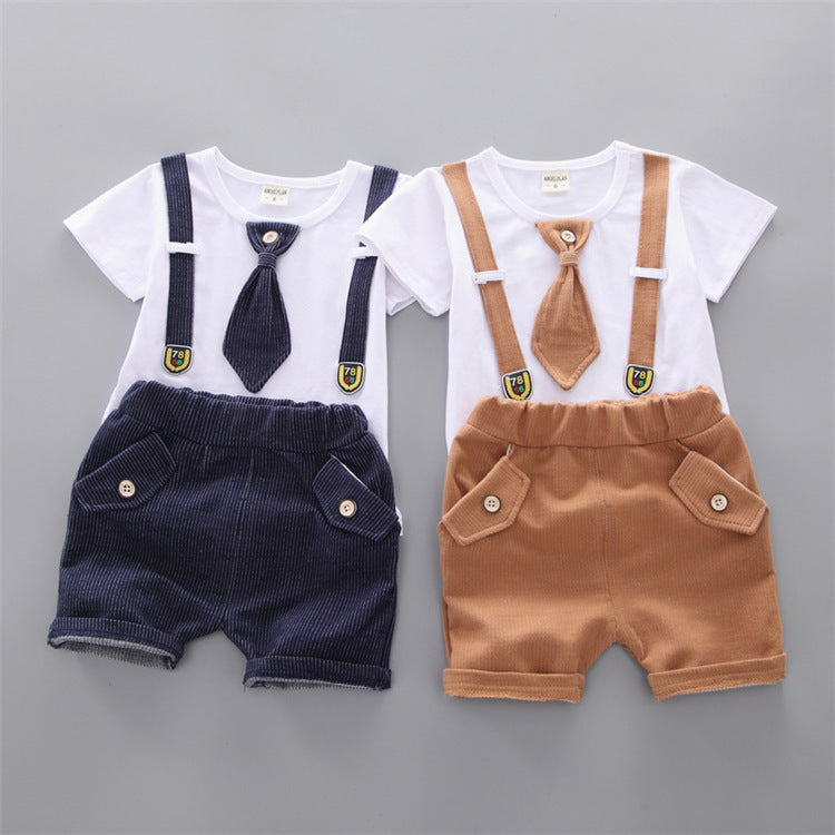 Neck Tie Shorts Set